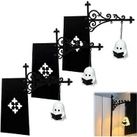 Dopwii 3 Stš¹ck h?ngende Geist?Laterne, Metall Buchregal Lampe mit LED?Licht, stilvolle Deko?Leuchte fš¹r Regal, Bibliothek, Feiertagsdekoration