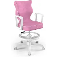Entelo Jugend-Wachstumsstuhl Ergonomischer Schreibtischstuhl Für Körpergrösse 146-176 Cm, Norm Weiss Visto 08, Mit Fussstütze