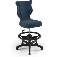 Entelo Kinder-Wachstumsstuhl Ergonomischer Schreibtischstuhl Für Körpergrösse 119-142 Cm, Petit Schwarz Samt 24, Mit Fussstütze