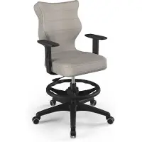 Entelo Jugend-Wachstumsstuhl Ergonomischer Schreibtischstuhl Für Körpergrösse 146-176 Cm, Duo Schwarz Monolith 03, Mit Fussstütze