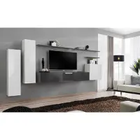 AEA Set 7 tlg Wohnzimmer TV-Ständer Schrank Wandschrank Wohnwände Holz Modern Möbel