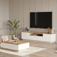 Dmora Nepi - Wohnzimmermöbel-Set, Eiche Braun Knoten, Modular