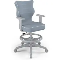 Entelo Jugend-Wachstumsstuhl Ergonomischer Schreibtischstuhl Für Körpergrösse 159-188 Cm, Duo Grau Jasmine 06, Mit Fussstütze