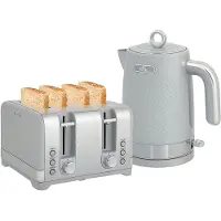 HOMCOM Wasserkocher Toaster Set 1,7L 2200W Wasserkocher, 4 Scheiben Toaster