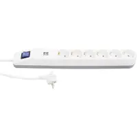 REV Steckdosenleiste 6-fach weiß-grau, USB 2-fach, 1,4m