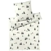 Elegante Soft-Flanell Bettwäsche Alpin anthra Kissenbezug einzeln 40x80 cm - beige;grau