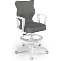 Entelo Jugend-Wachstumsstuhl Ergonomischer Schreibtischstuhl Für Körpergrösse 146-176 Cm, Norm Weiss Monolith 33, Mit Fussstütze