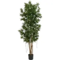 Floraworld aplanta Künstlicher Podocarpus Reflexa- Paul | 210 cm, für drinnen, Kunstbaum, wie echt, Allergiker geeignet, pflanzliche Dekoration Praxis, Office & Wohnzimmer