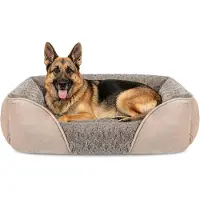 Merkloos Hundebett XXL Hundebett für große Hunde, waschbares Hundebett gegen Angstzustände, weiches und atmungsaktives Plüsch-Hundebett, rutschfestes Hu