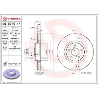 Brembo Bremsscheibe 09.D769.11, vorne, belüftet, 1 Stück