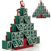 Spiel Werk Adventskalender zum Selbstbefüllen 24 Türchen Nachhaltig Wiederverwendbar Kinder Mädchen Jungen Weihnachtskalender DIY Holz Dekoration, Model:Adventskalender Pyramide