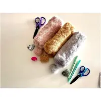 Markenlos Wedo Schlampermäppchen Fluffy mit Fellball-Anhänger Polyester Plüsch
