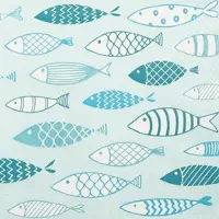 Home Fashion , Fish on Tour mint, Lunch-Servietten aufgefaltetes Maß 33 cm x 33 cm, im Viertelfalz, 20 Stück pro Pack, 12 Pack pro Karton