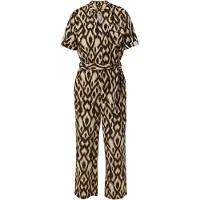 Comma Overall Kurzärmeliger Jumpsuit aus Leinenmix mit All-over-Print