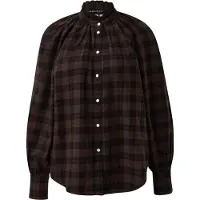 QS Bluse Karobluse mit Raglanärmel und Rüsche am Stehkragen