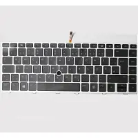 Bucom Tastatur für HP Elitebook 745 840 G5 G6 L14377-041mit Backlite QWERTZ Keyboard silber Rahmen