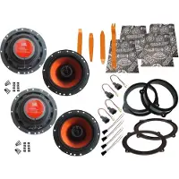 DSX JBL Boxen Set für Audi A3 8P Tür vorne und Seitenteil hinten 800 Watt Ausbaubügel Dämmmatte