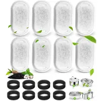Sonstiges Katzenbrunnen Filter Set 16 Stück mit 8 Schwämmen für 2L/3,2L Edelstahl-Trinkspender