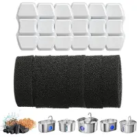 Sonstiges Ersatzfilter für Katzenwasserbrunnen, 6 Kohlefilter & 6 Schwämme, kompatibel mit MeowFlow Serie