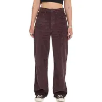 Volcom - Pantalon en velours côtelé - Weellow II Corduroy Pant W Raisin für Damen aus Baumwolle - Größe 26 US - Bordeaux