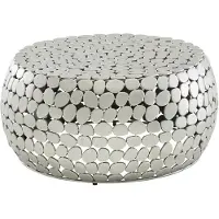 Wohnling Couchtisch Metall Silber 66x66x32 cm Sofatisch Aluminium Wohnzimmertisch Rund Kleiner Kaffeetisch Modern Beistelltisch Anstelltisch