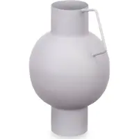 Giftdeco pastellgraue konvexe Stahlvase