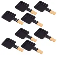 Syntrox Germany Syntrox Raclette Pfännchen viereckig mit Bambusgriff 8 Stück
