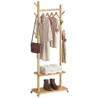 Vasagle Garderobenständer Andi in Natur - (B)55 x (H)178 x (T)30 cm | Gr.: onesize
