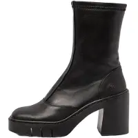 Art für Damen. 119731101003_001 Schwarze Lederstiefeletten - Absatzhöhe: 9cm (39), 8 bis 10 cm, Reißverschluss, Lässig