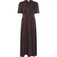 Kaffe Maxikleid "Damen Maxikleid KAgunhild", Damen, Gr. 34, N-Gr, braun (fudge), Obermaterial: 100% Polyester PES., Kleider Maxikleid