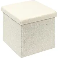 Unyqoos Ibenzoa Faltbarer Sitzhocker mit verstecktem Stauraum, Samtbezug, 40 x 40 x 40 cm, 54 l, MDF-Gestell, bis 150 kg