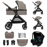 Kinderkraft ESME Kinderwagen 3-in-1 mit MINK PRO i-Size Travel System klappbar All-Terrain bis 25 kg Beige