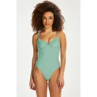 Hunkemoller Badeanzug mit hohem Beinausschnitt Sienna Grün