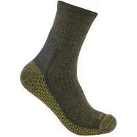 Carhartt SS9260-M Force Grid Midweight Synthetic-Merino Wool Blend Short Crew Sock Olive M