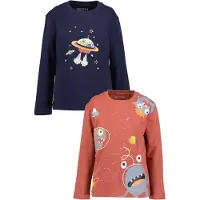 Blue Seven Langarmshirt , Jungen, Gr. 116, multipack 1, Single Jersey, Obermaterial: 100% Baumwolle, bedruckt, unifarben, Basic normal, Rundhals, Shirts Langarmshirt, Baumwolle