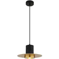 Globo Lighting Pendelleuchte, SHANNA, Schwarz, Metall, Aluminium, Stein, Ø 28 cm