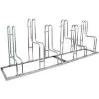 Baumarktplus Fahrradständer für 6 Fahrräder höhenversetzt 210 x 75,5 cm Stahl feuerverzinkt grau 2x3 Bodenparker Reihenparker