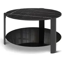 Vicco Couchtisch Navo Schwarzer Marmor/Schwarz 80 x 80 cm, Model 62706