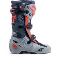 Alpinestars Tech 10 Enduro Stiefel Mid Gray Dark Gray Red Fluo