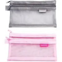 Merkloos Federmäppchen Bleistift, 20,5 cm großes Federmäppchen, Stifthalter, doppeltes transparentes Netzgewebe, für Mädchen und Jungen, großes Fassungsvermöge