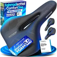 Nextcover Fahrradsattel - Das Original - mit Memory-Foam 3.0 I maximaler Fahrkomfort I ergonomischer Fahrrad Sattel für Damen & Herren