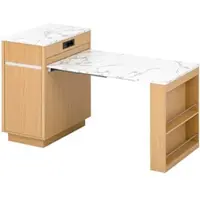 STILVORA Kücheninsel mit Rollen und ausziehbarem Esstisch,Küchenwagen mit faltbarer Tischplatte und Steckdosenleisten,Bartisch mit Haken