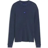 HUGO T-Shirt aus Baumwolle mit Waffelstruktur und Logo-Badge Grösse XS
