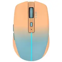 Inca IWM-511RT, rechts, Optisch, RF Wireless + Bluetooth + USB Type-C, 1600 DPI, Blau, Orange