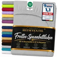 EXKLUSIV HEIMTEXTIL Frottee Spannbettlaken Rundumgummizug Marke 90 x 200 cm Silber 80% Baumwolle 20% Polyester Öko - Tex Zertifiziert Bed-Sheet Bettl