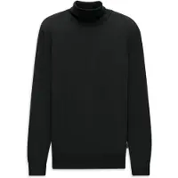 Bugatti Rollkragenpullover "Regular Fit", Herren, Gr. L, 290, schwarz, 100% Wolle, unifarben, regular fit, Pullover Rollkragenpullover, Regular Fit Wolle Feinstrick