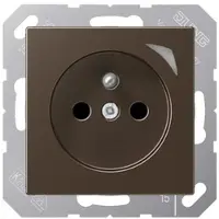 JUNG BTA1521FSEMO HOME Steckdose Energy, französisch/belgisches System, 16 A 250 V ~, mit Funktionsanzeige, Safety Plus, Serie A, mokka BT A