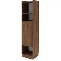 Beautysofa BÜCHERREGAL Positivo mit 1 Tür, 45 cm, Alba-Nuss + Kaschmir