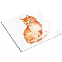 Tulup GLASPLATTE 60x52 cm Rote Katze