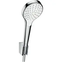 Hansgrohe Croma Select S Brausehalterset 110 1jet, EcoSmart, mit Brauseschlauch 125cm, weiß/chrom, 28096400
